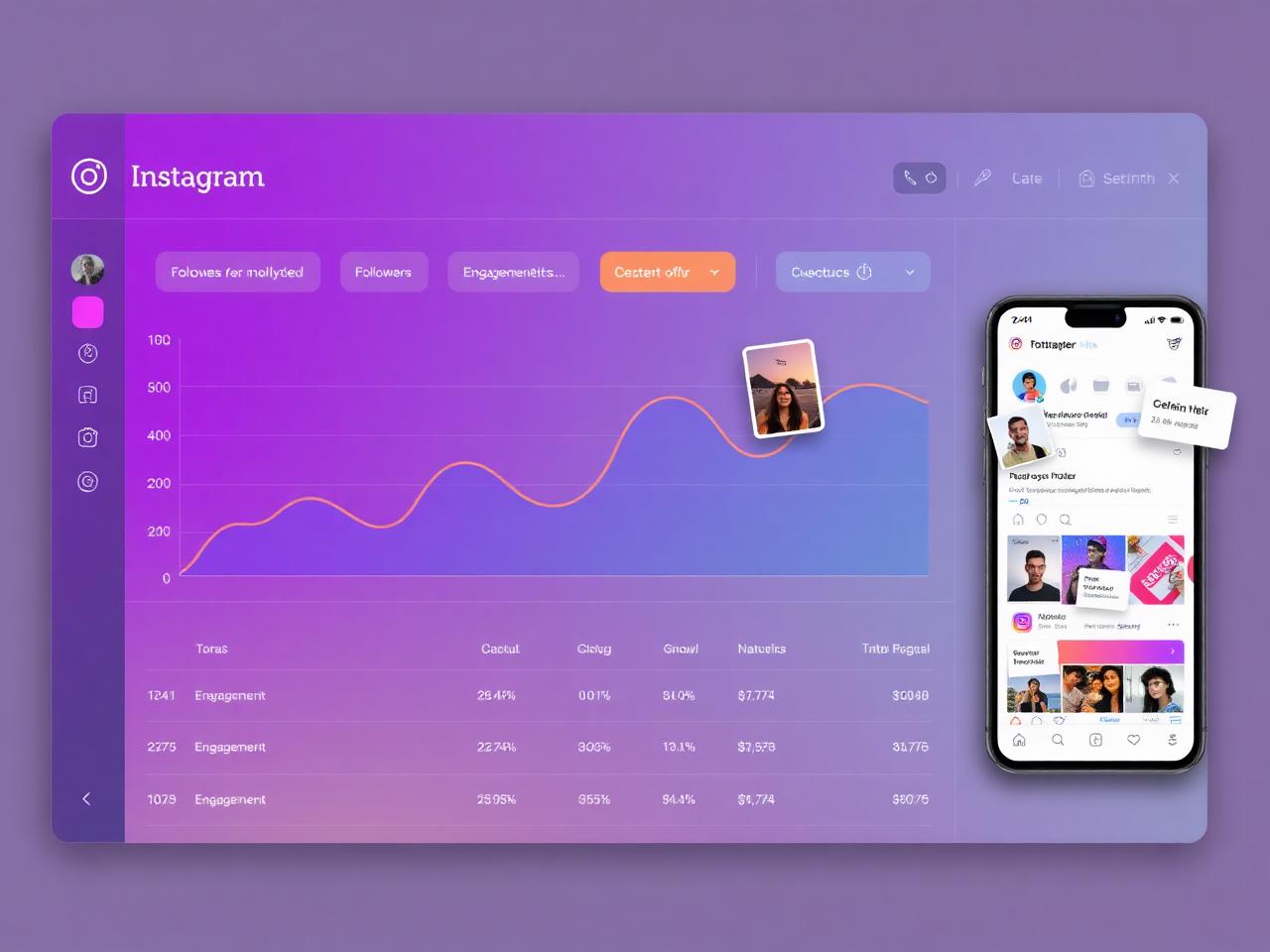 Instantfamous growth dashboard
